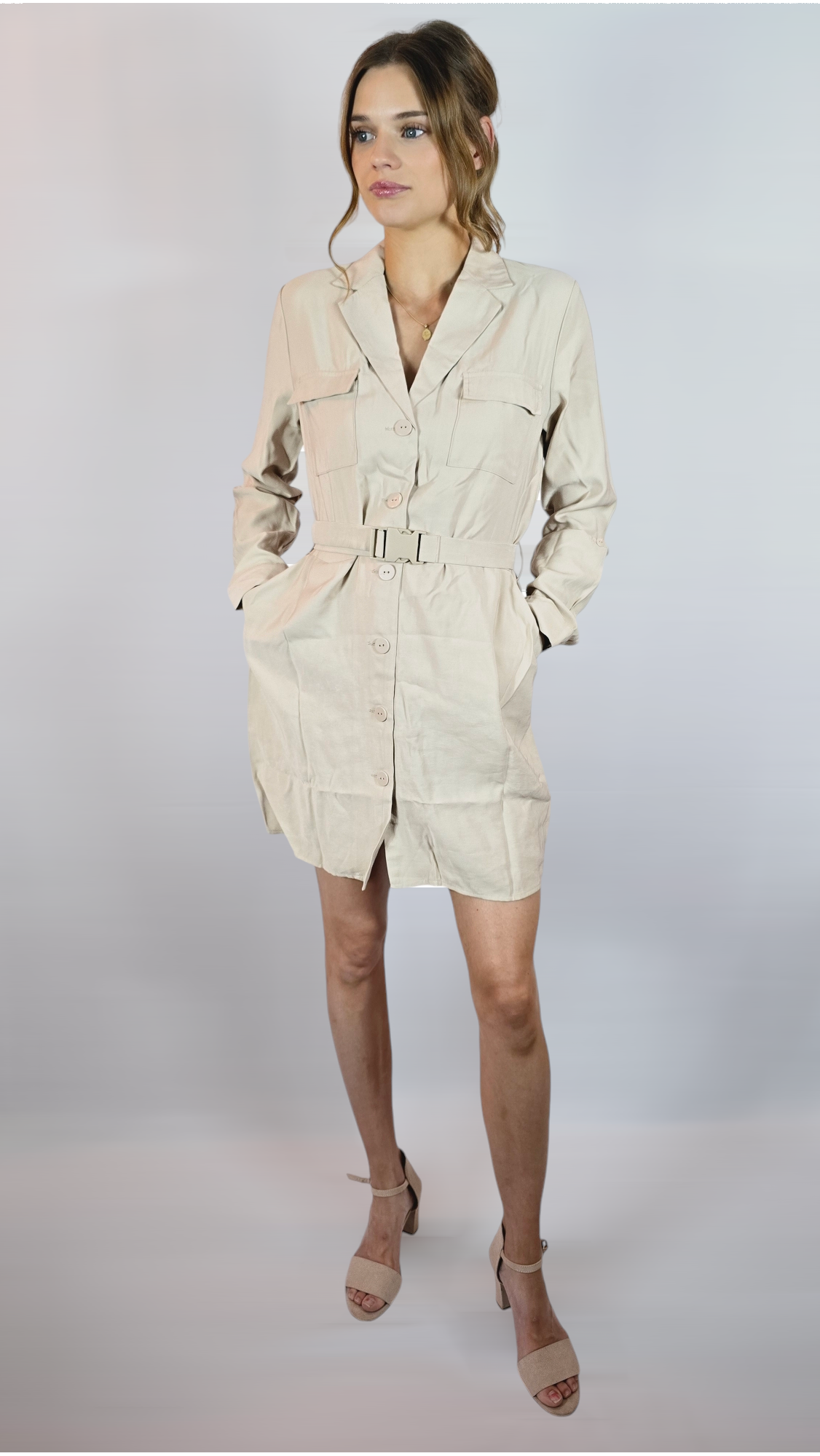 Klänning, Beige, 38