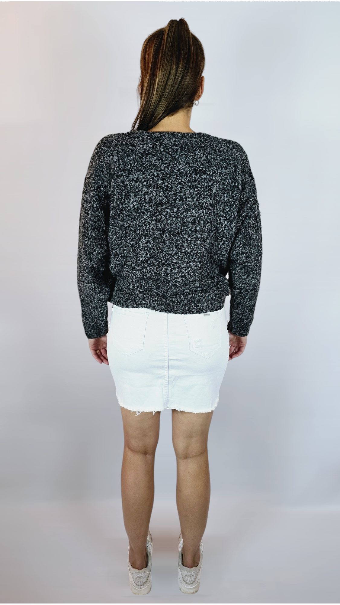 Tjocktröja, Svart/Grå, L