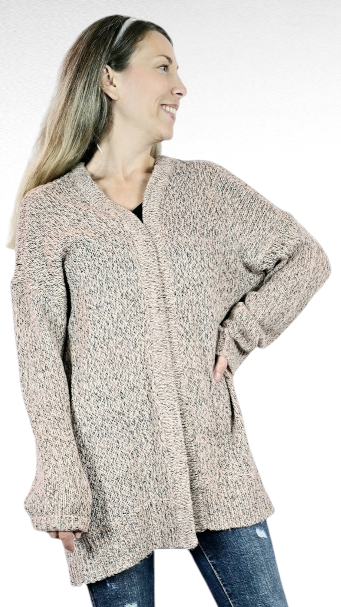 Kofta, Rosa/Svart/Vit, M