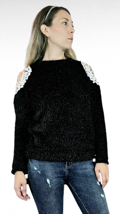 Tröja, Svart/Vit, M