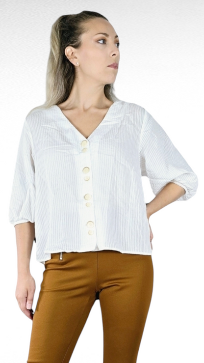 Blus kortärmad, Vit, S
