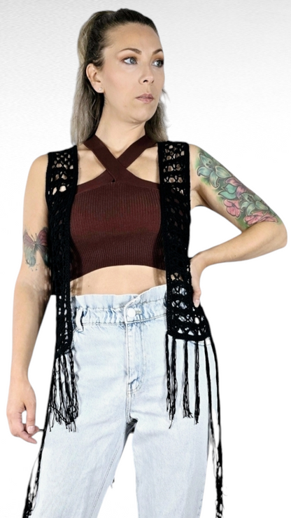 Väst virkad, Svart, S