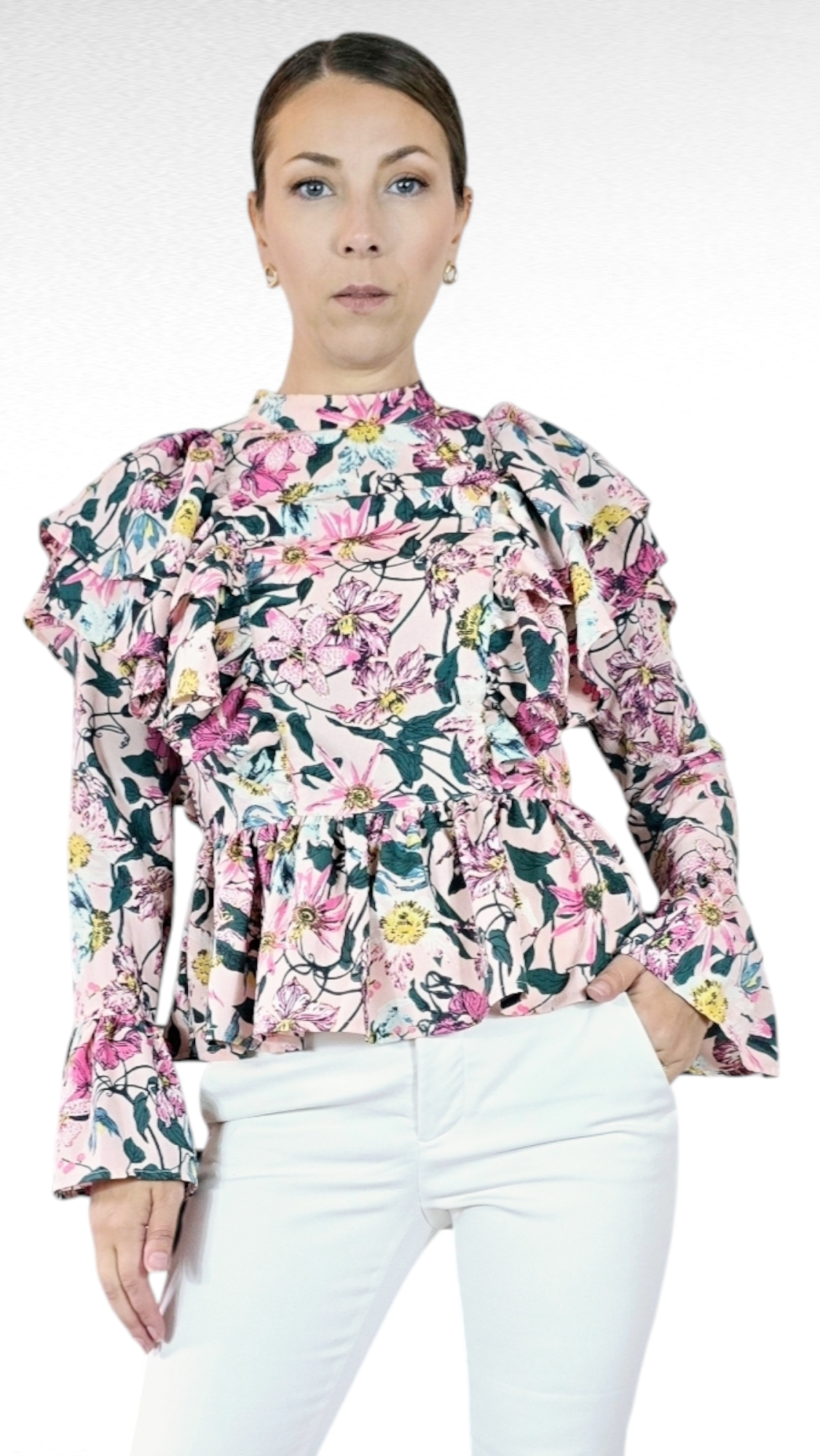 Blus, Rosa Blommig, 34