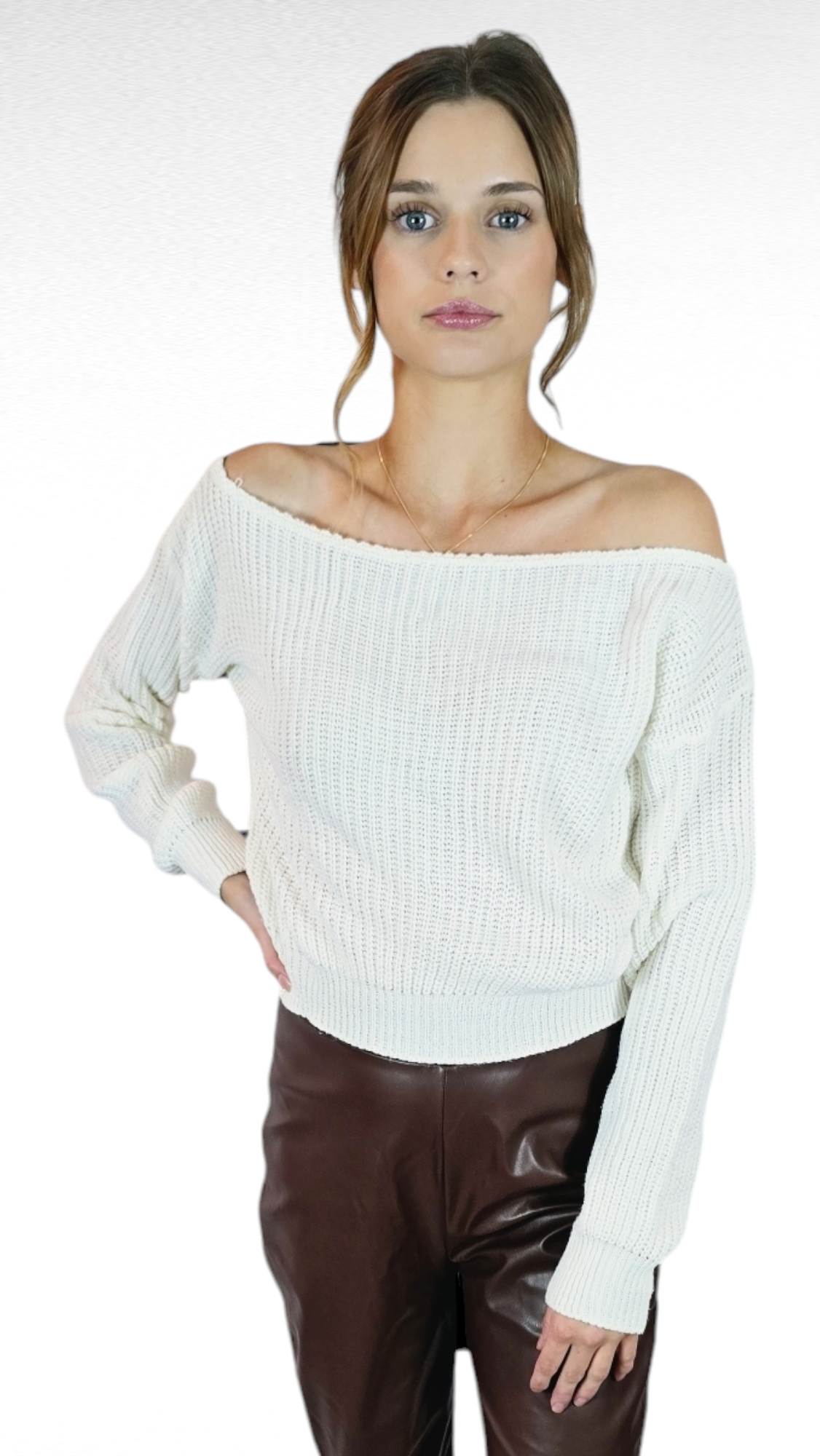 Tröja, Vit stickad, M