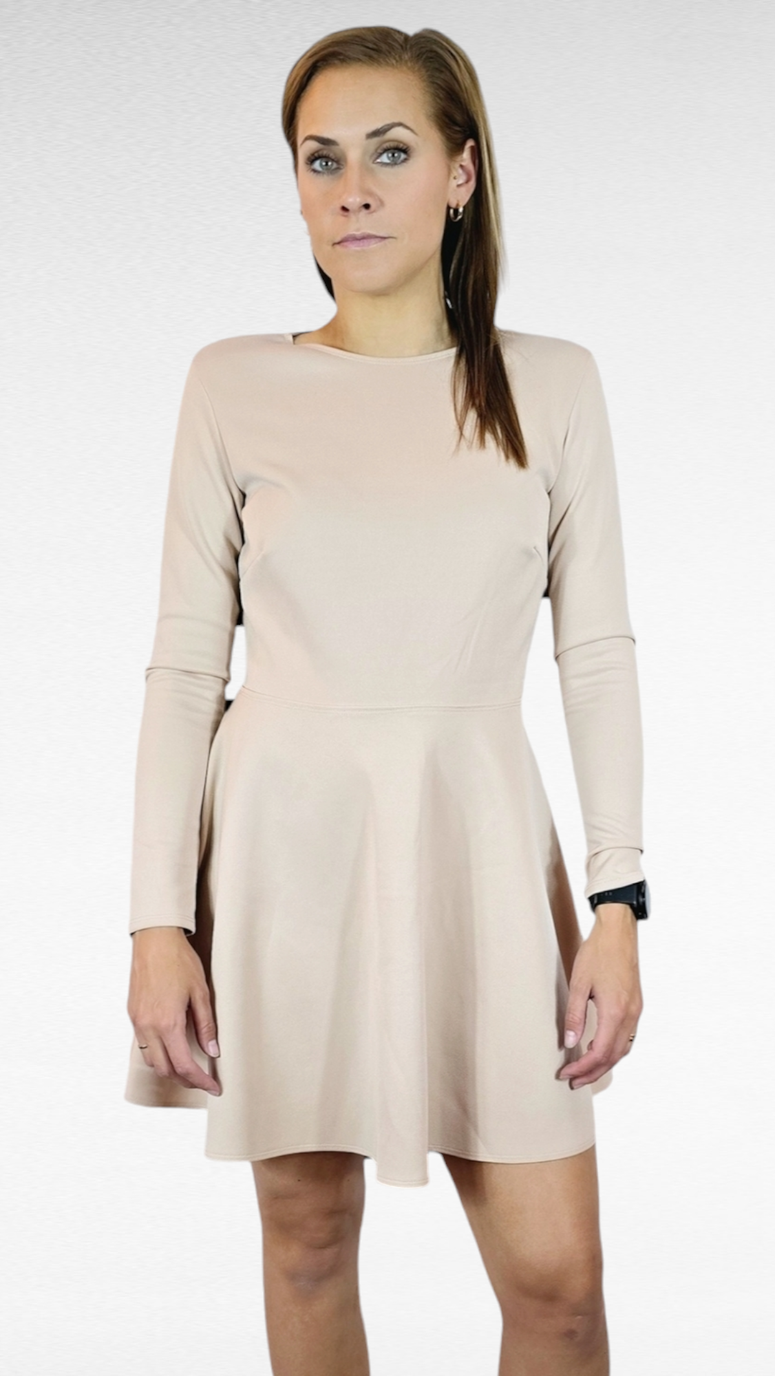 Klänning öppen rygg, Rosa/Beige, XL