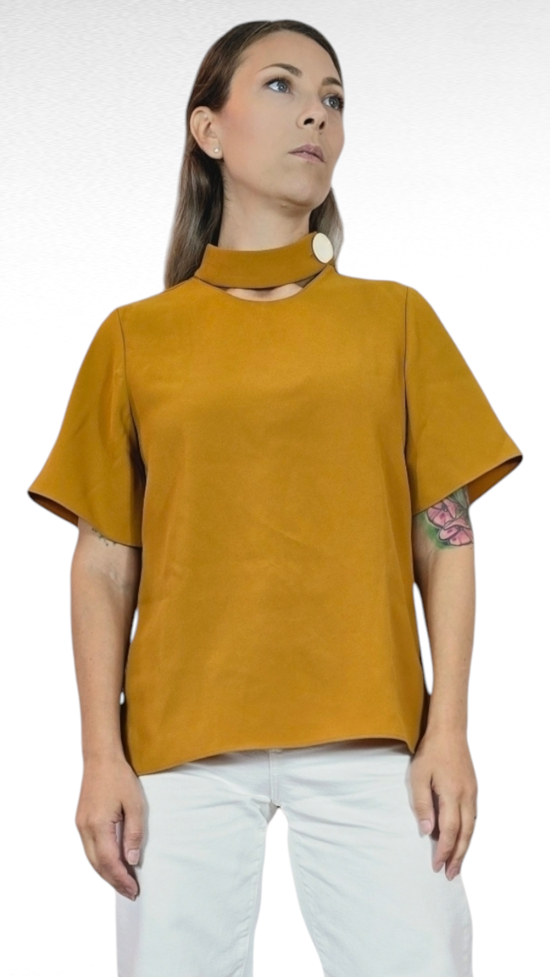 Blus kortärmad, Orange, XS