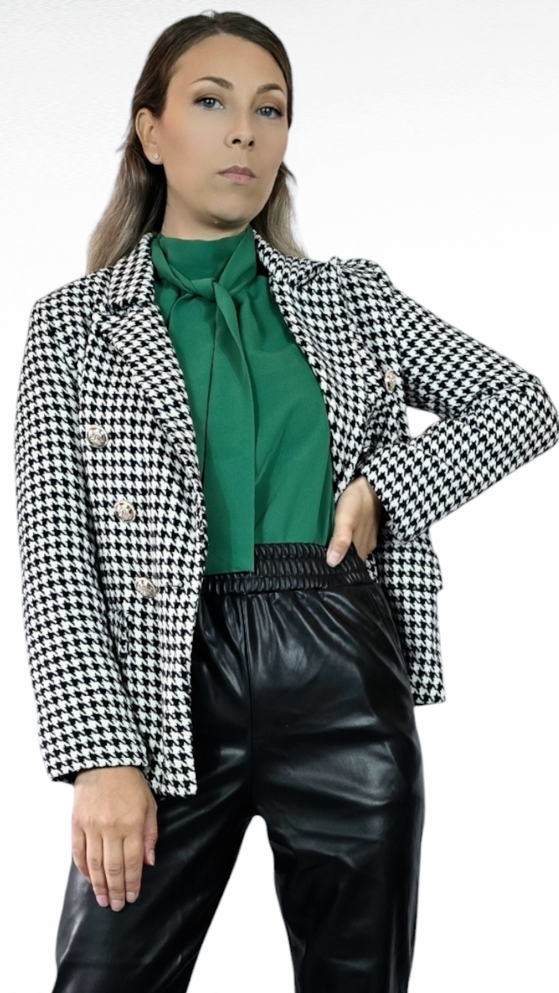 Kavaj/Jacka, Svart/Vit, XS/S