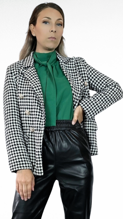 Kavaj/Jacka, Svart/Vit, XS/S