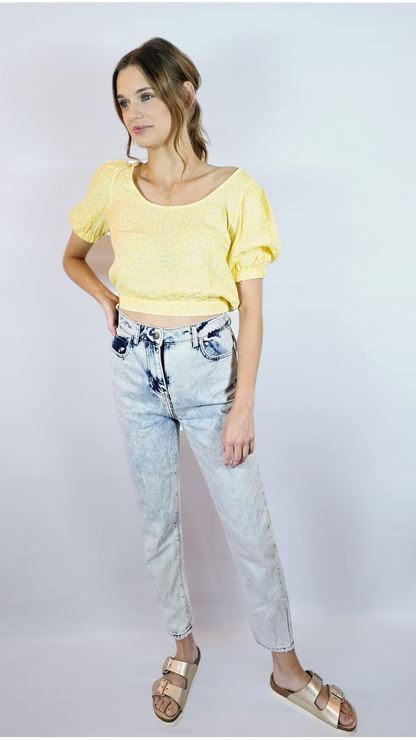 Jeans med knyte bak, Blå, 36