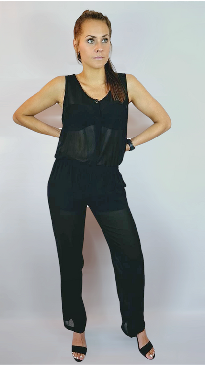 Jumpsuit, Svart, L