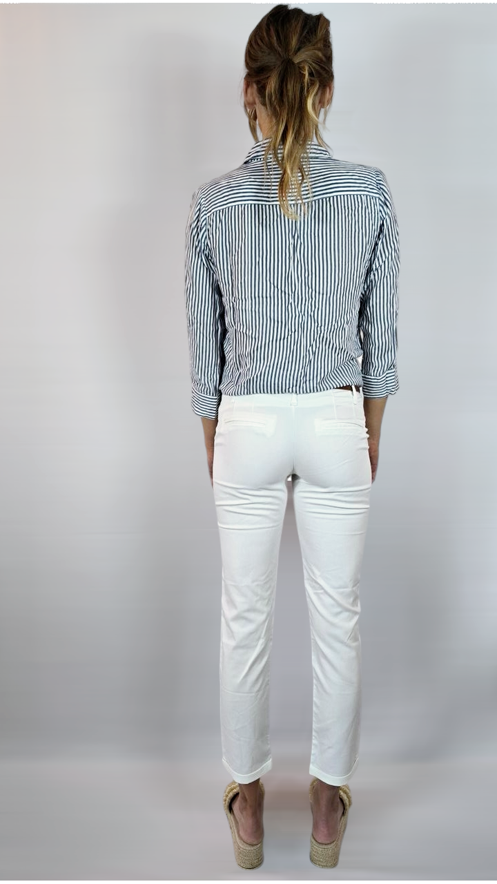 Byxor med skärp, Vit, M