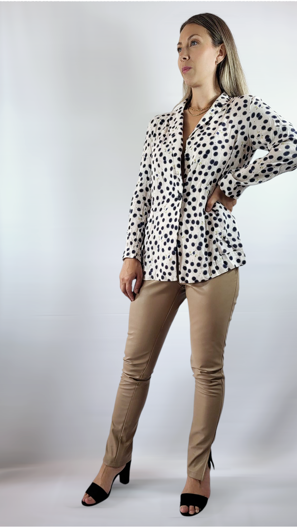 Byxor "skinn", Beige, 36