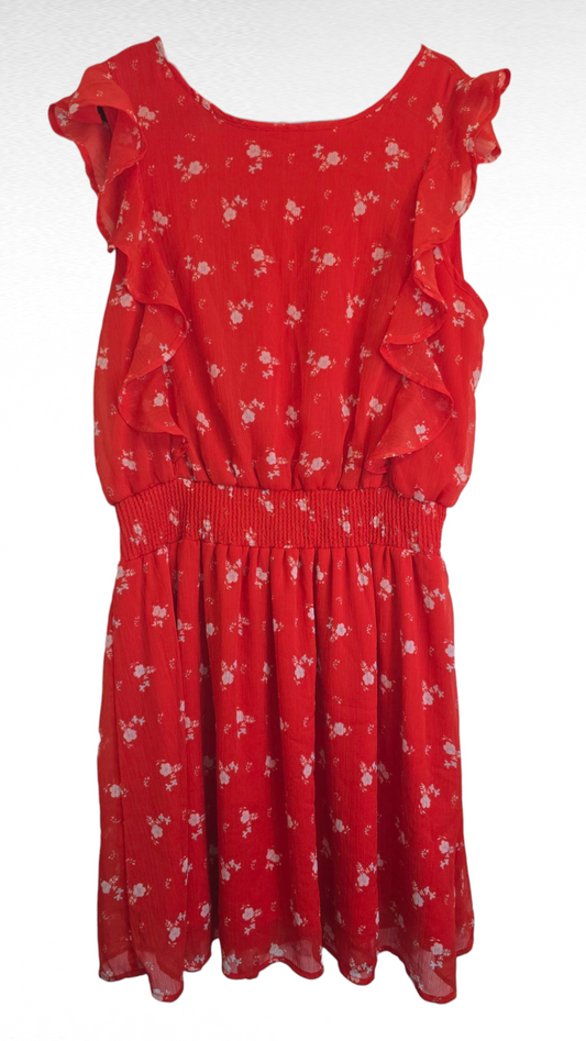 Klänning, Röd/Vit, L