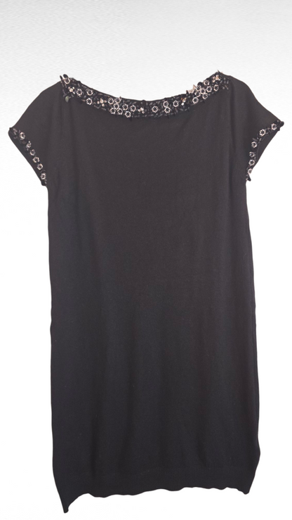 Klänning med paljetter, Svart, L/XL