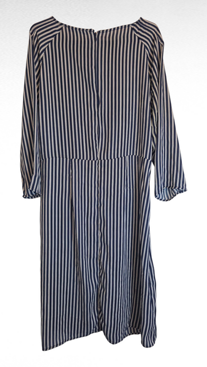 Klänning, Blå/Vit, L