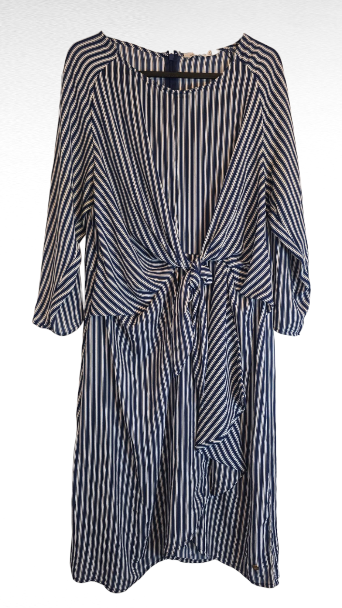 Klänning, Blå/Vit, L