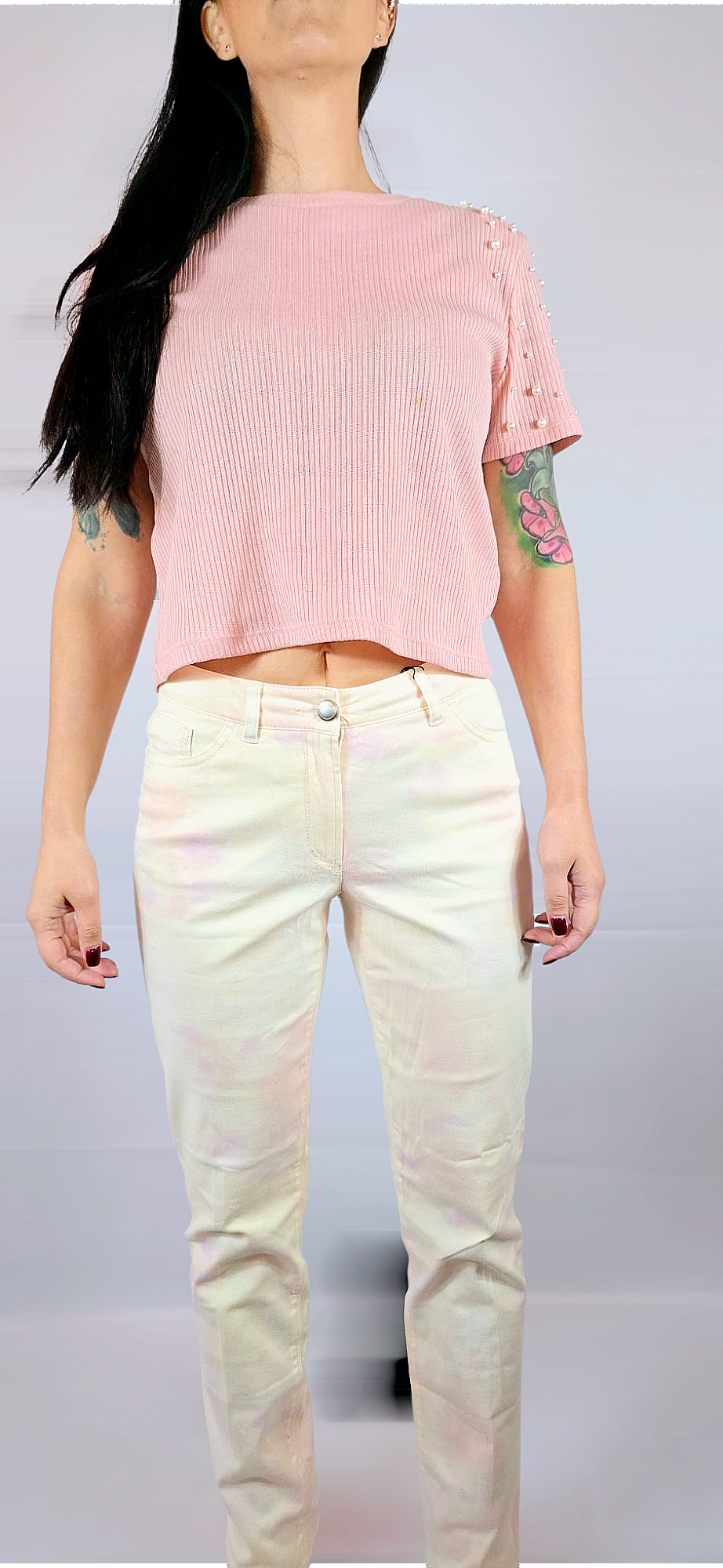 Byxor, Rosa/Benvit, M