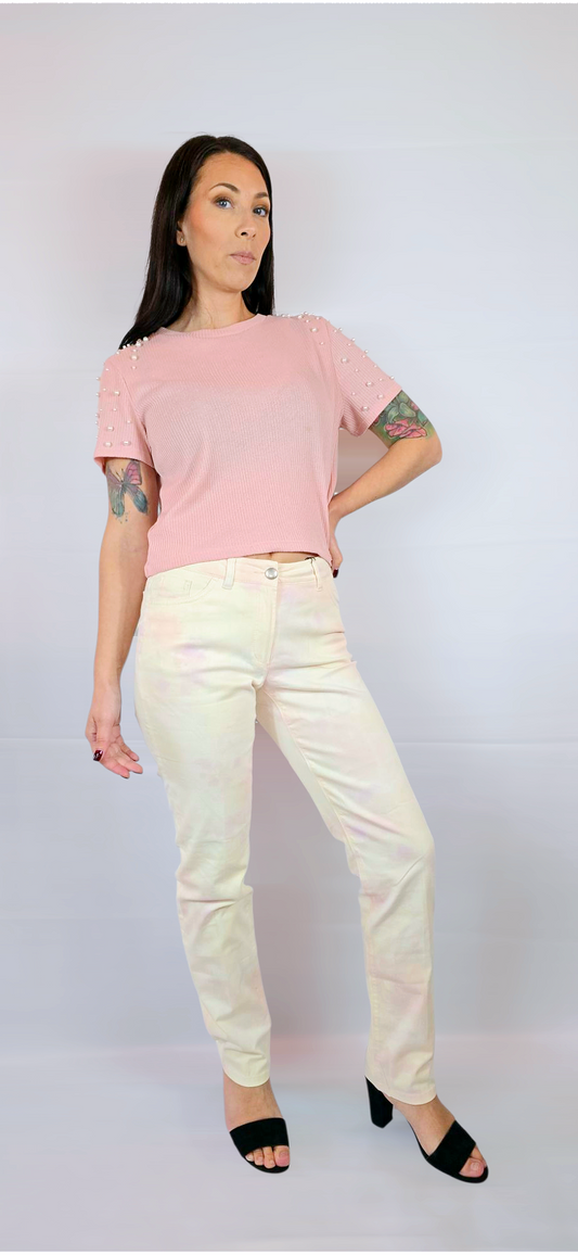 Byxor, Rosa/Benvit, M