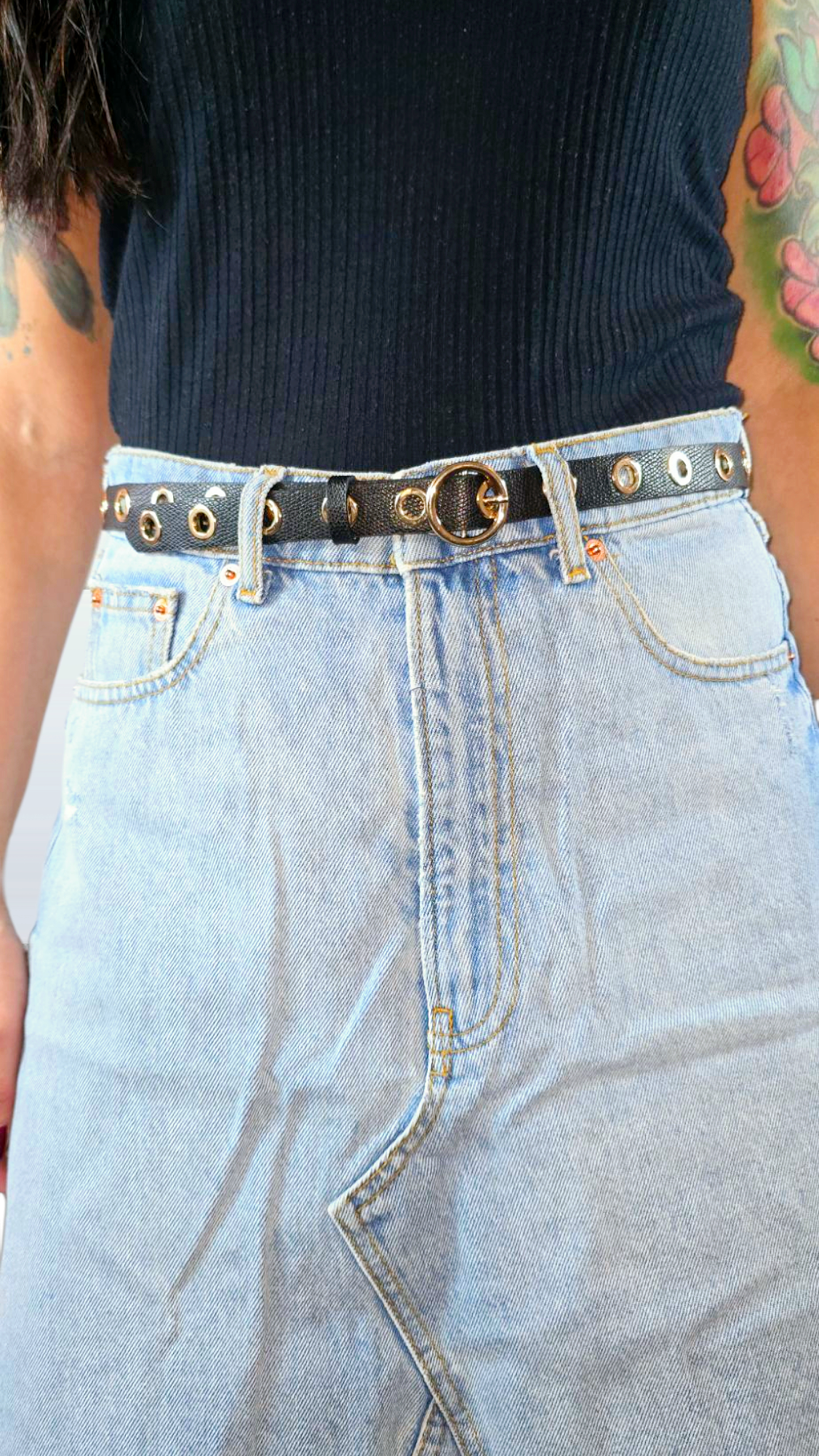 Skärp, Guld/Svart, S/M