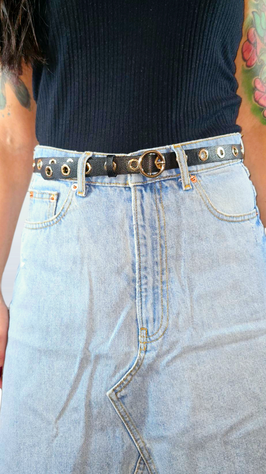 Skärp, Guld/Svart, S/M