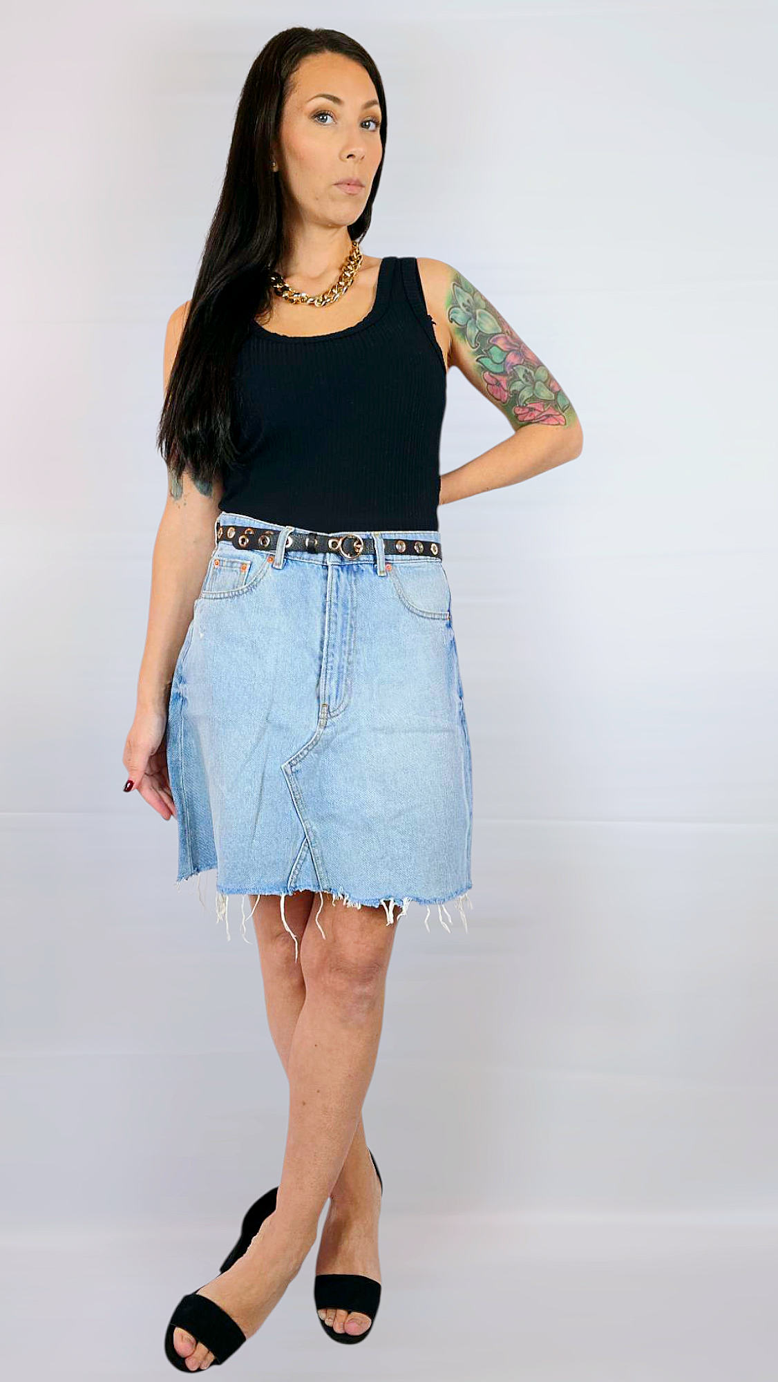 Skärp, Guld/Svart, S/M