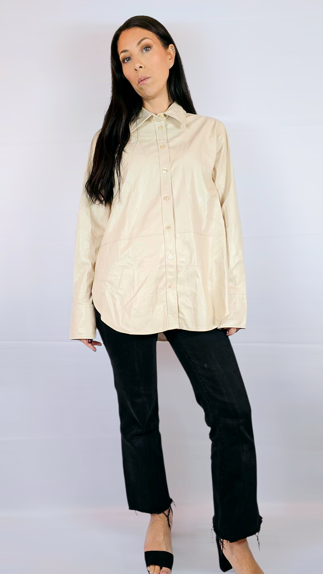 Skjorta "skinn", Beige, M