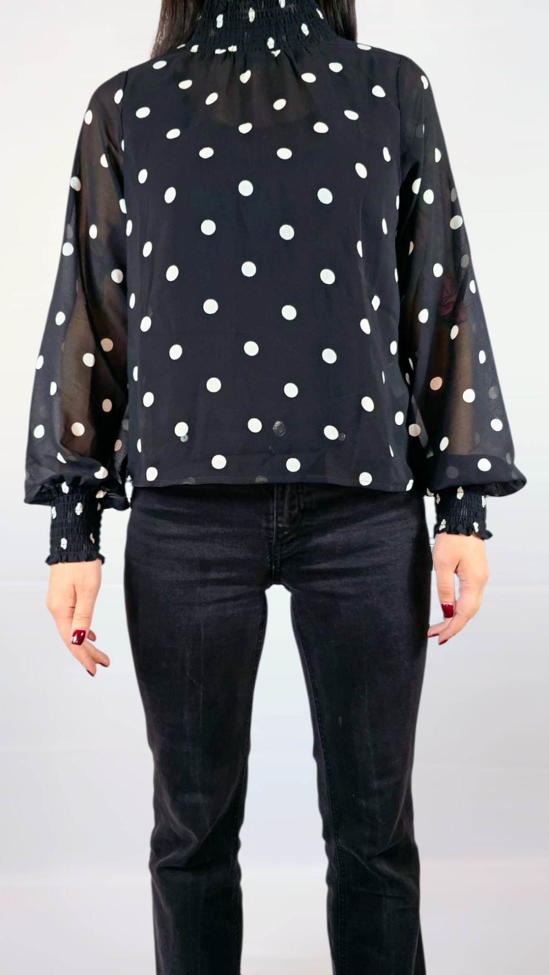 Blus, Svart/Vit, 36