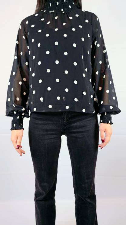 Blus, Svart/Vit, 36