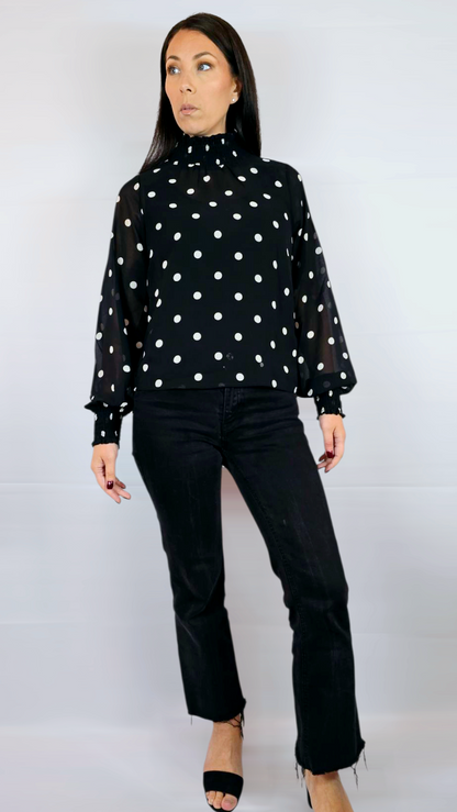 Blus, Svart/Vit, 36