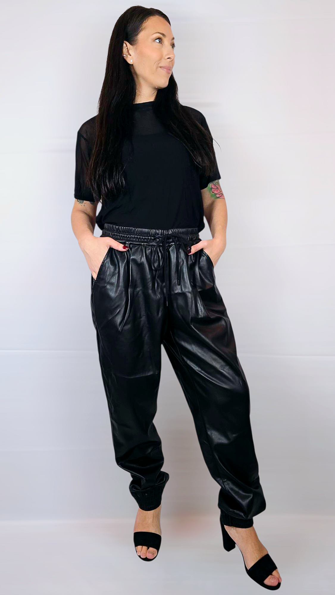 Byxor "skinn", Svart, M