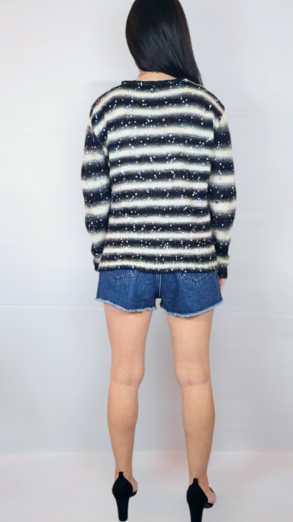 Tröja, Vit/Svart, M