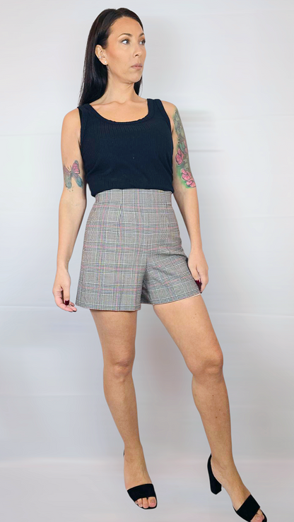 Shorts, Svart/Vit/Röd, XS