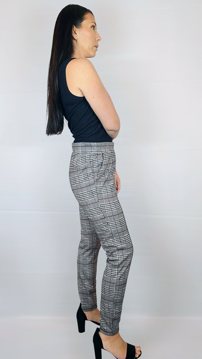 Byxor, Svart/Vit/Röd, M