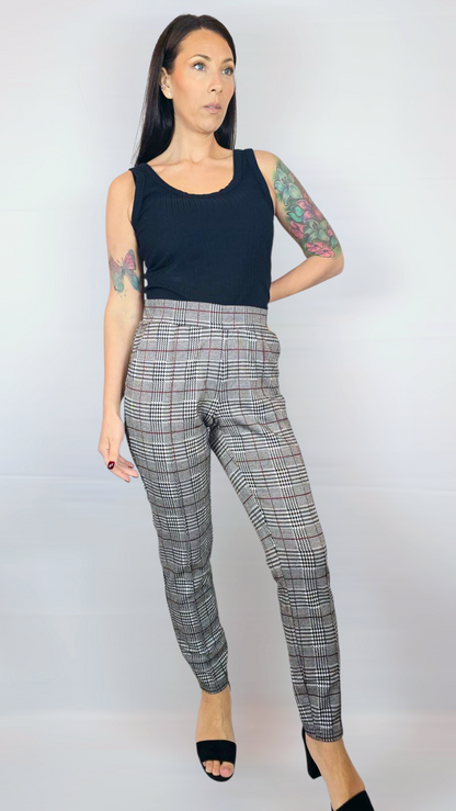 Byxor, Svart/Vit/Röd, M