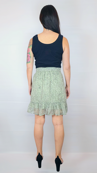 Kjol, Grön/Svart/Vit, S