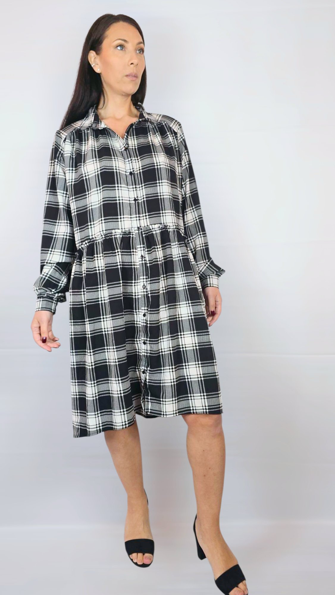 Klänning, Svart/Vit, M