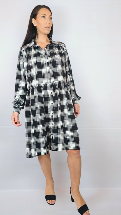 Klänning, Svart/Vit, M