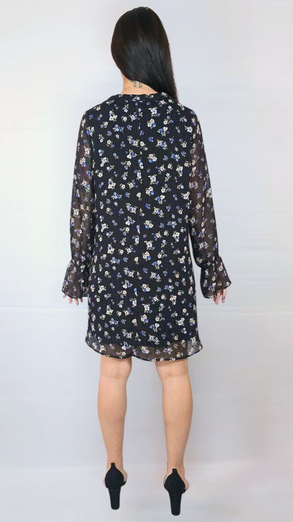 Klänning, Svart Blommig, M