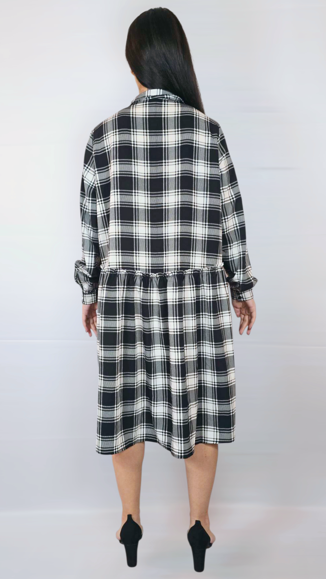 Klänning, Svart/Vit, M