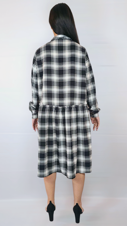 Klänning, Svart/Vit, M