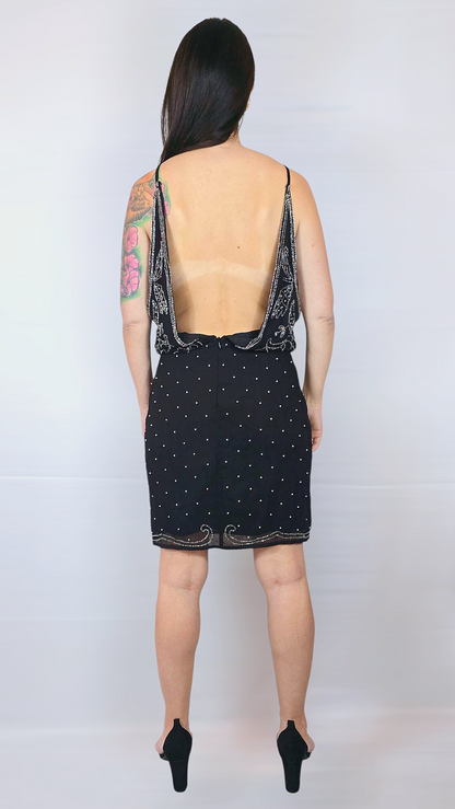 Klänning, Svart med paljetter, M