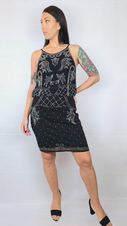 Klänning, Svart med paljetter, M