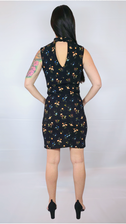 Klänning, Svart Blommig, M