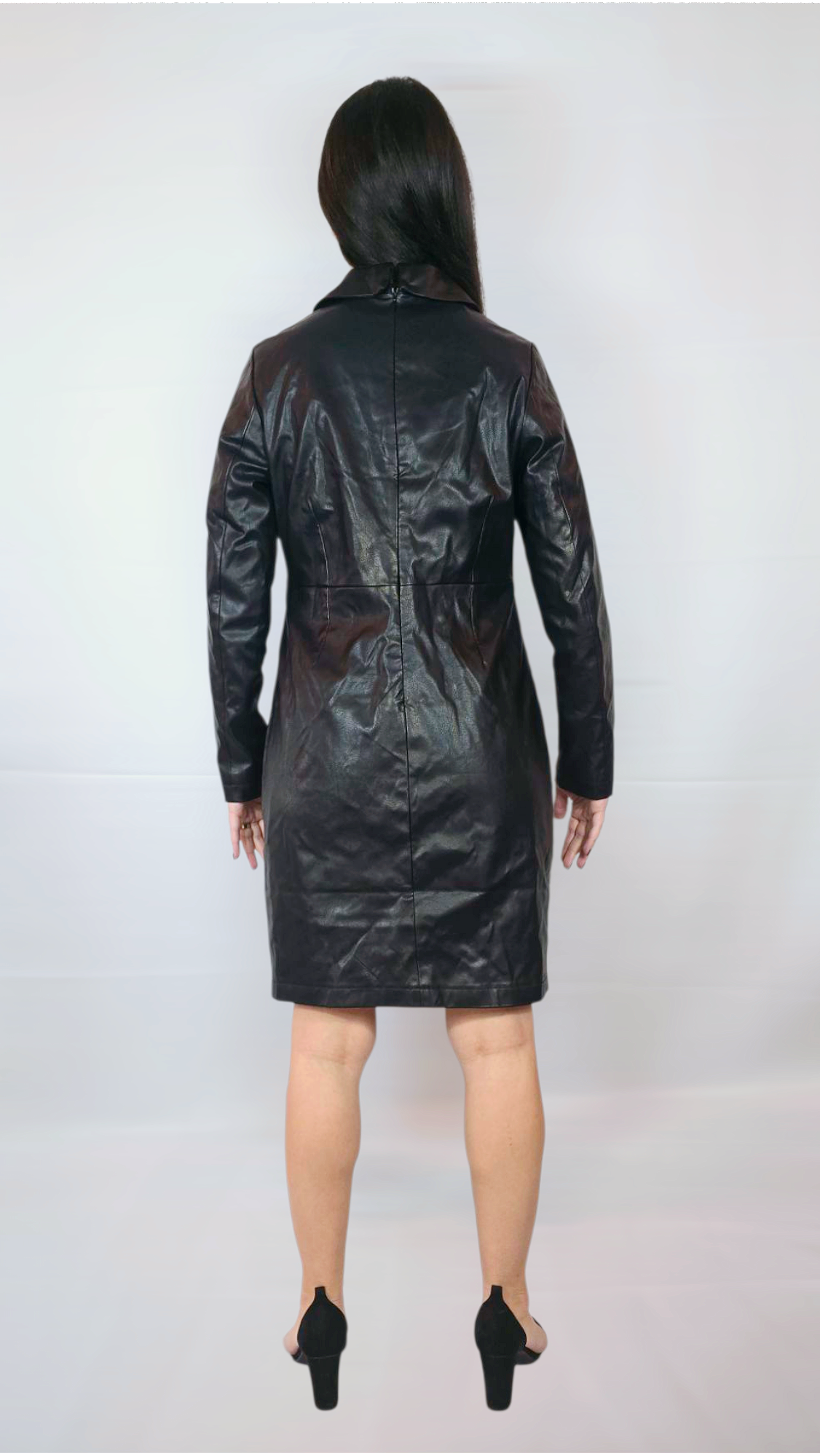 Klänning "skinn", Svart, 38