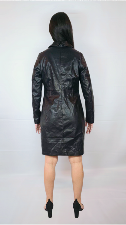 Klänning "skinn", Svart, 38