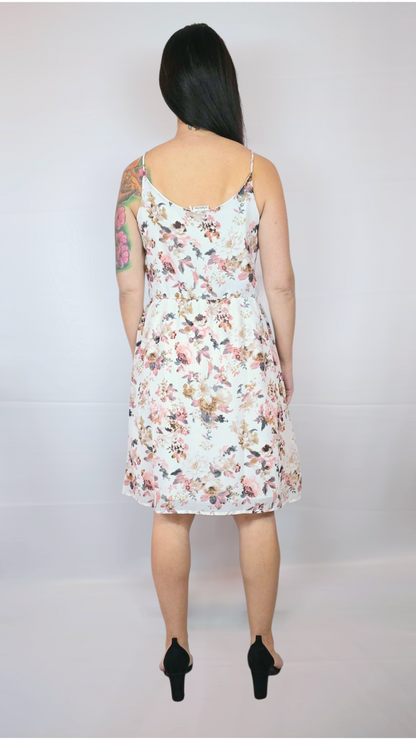 Klänning, Vit Blommig, 38