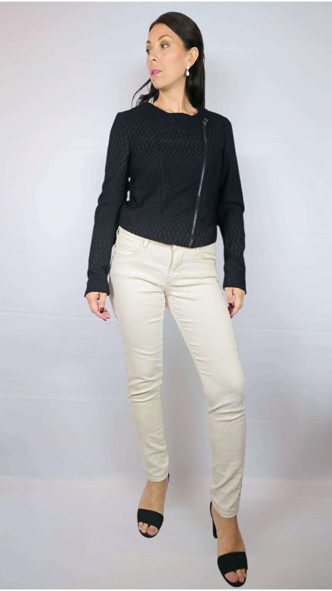 Byxor med nitar, Beige, M