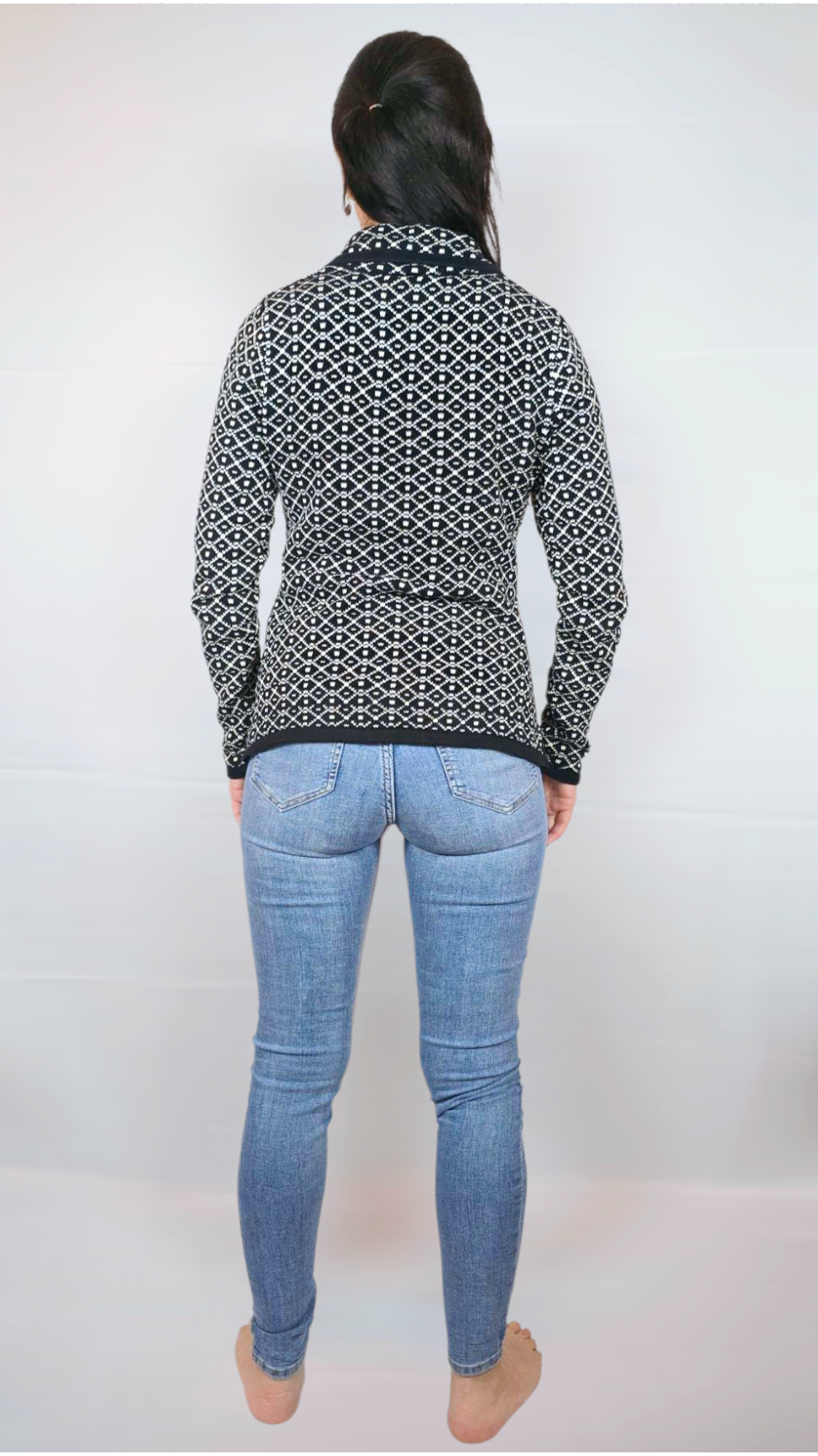 Tjocktröja, Svart/Vit, 36/38