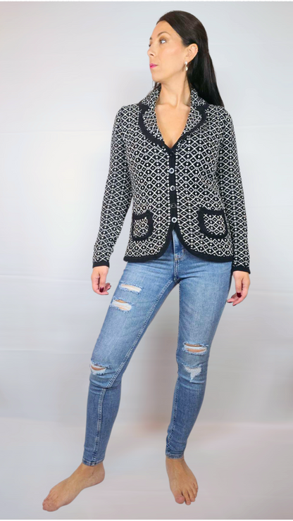 Tjocktröja, Svart/Vit, 36/38