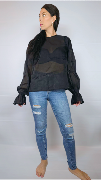 Blus, Svart, 38